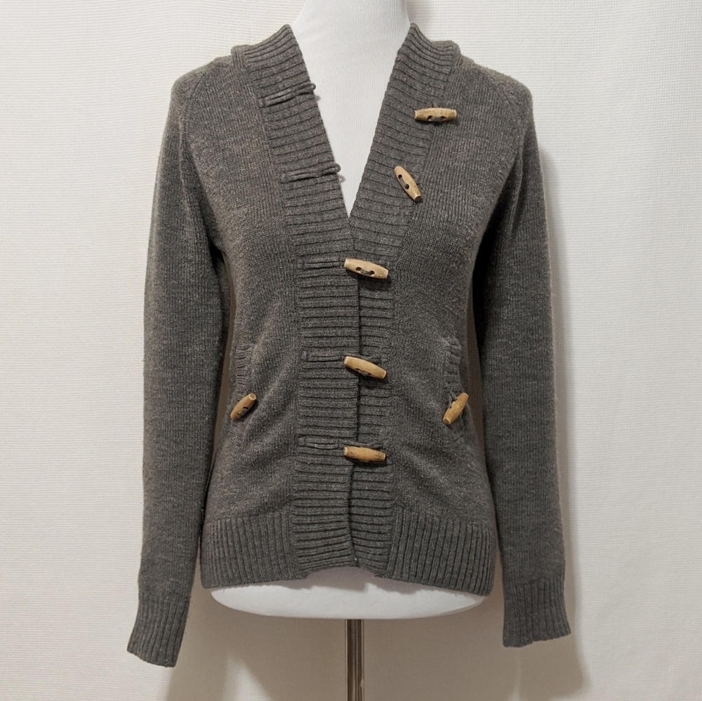takeout Grey Knit Cardigan with Hood